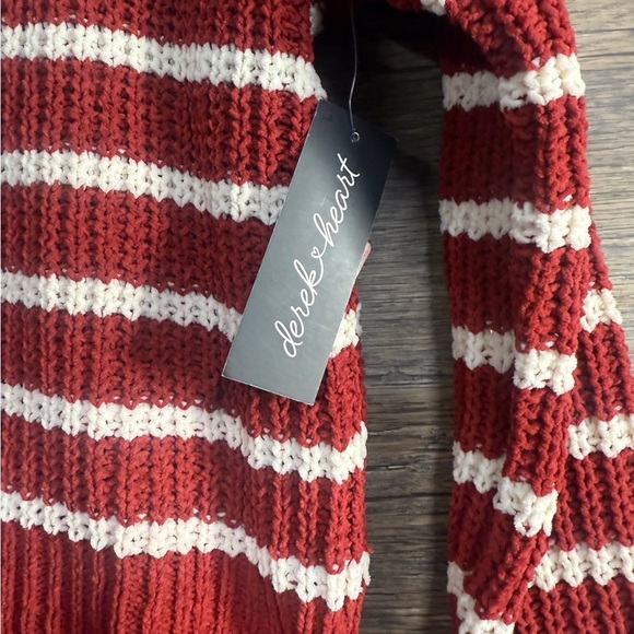 Derek Heart Red and White Striped Sweater - Picture 6 of 8